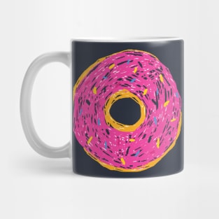 Pink donut crayon kid sketch Mug